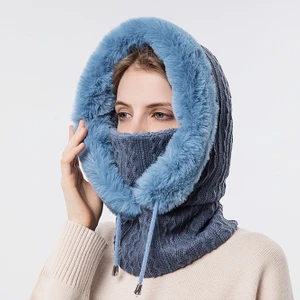 Swico Remado Bayan Kışlık Peluş Şapka ve Eşarp - Mavi (Yurt Dışından)