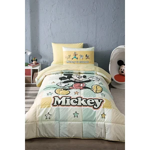 Mickey Mouse Happy Tek Kişilik Disney Lisanslı Lastikli Fitted Çarşaf Çocuk Uyku Seti