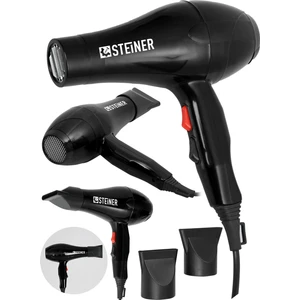Alman 3400 Watt Profesyonel Saç Kurutma Makinesi Fön Makinesi Ac Motor MS-9001 Siyah + 2 Adet Başlık