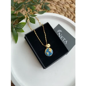 Ezme Zincirli Dünya Kolye Harfli