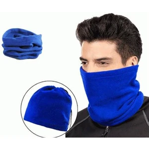 Mavi Renkli Bere Terletmez Kumaşlı Unisex Polar Bere Boyunluk 27,9 cm x 24,4 cm