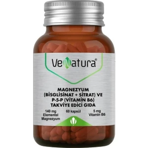 Magnezyum (Bisglisinat+Sitrat) ve P-5-P (Vitamin B6) Içeren Takviye Edici Gıda 60 Kapsül