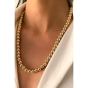 Petek Aksesuar Steampunk Top Boncuk Zincir Kolye Gold