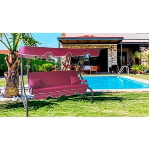 3 Kişilik Süngersiz Bahçe Salıncak Minderi Kılıfı Bordo Renk