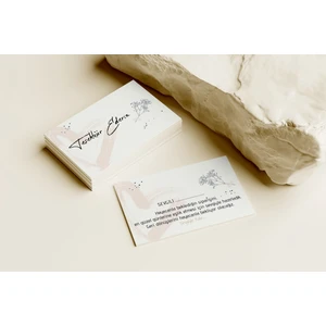 Paytak Moda Çift Yön Teşekkür Kartı Thank You Cart Çiçek Desenli Tebrik Kartı 100 Adet 8.5 x 5.5 cm