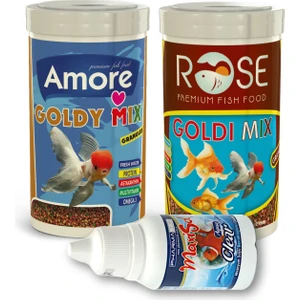 Japon Balığı Yemi 2X250ML ve Su Berraklaştırıcı Seti, Rose Goldi Mix