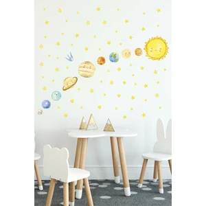 Sevimli Güneş Sistemi Çocuk Odası Duvar Sticker Seti