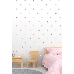 288 Adet  Pembe Candy Soft Renkli Yuvarlak Duvar Stickerı