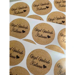 Kuşe Sticker (4X4CM) 78 Adet - Güzel Günlerde Kullanın- Kraft Görünümlü