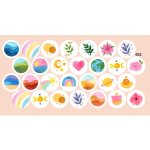 4 cm Yuvarlak Sticker 28 Parça Suya Dayanıklı Waterproof