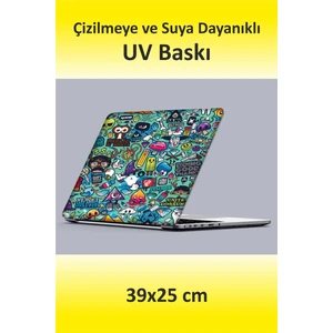 Dokulu Uv Baskı Sticker Kaplama Notebook Macbook Kapak Koruyucu