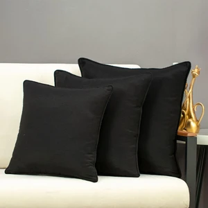 Siyah Düz Kırlent Kılıfı Duck