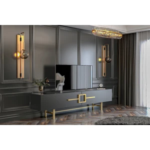 Ashiva Tv Ünitesi 180 cm Antrasit Altın