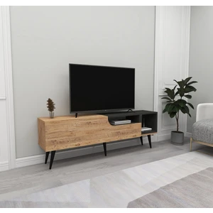 Alba Modern Tasarım Kapaklı Tv Ünitesi Atlantik Çam Antrasit - Alba