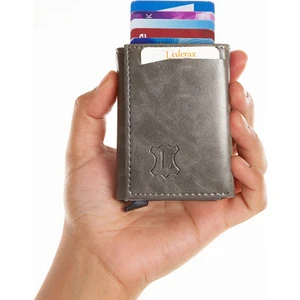 Para Gözlü Mekanizmalı Suni Deri Erkek Kartlık Cüzdan