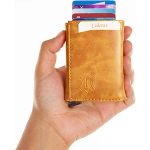 Para Gözlü Mekanizmalı Suni Deri Erkek Kartlık Cüzdan