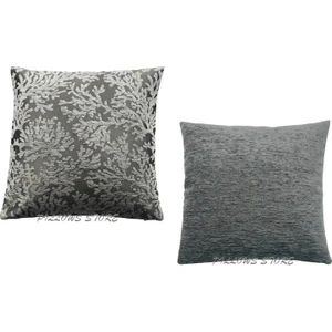 Pillows Store Mercan Desenli Gri Kırlent Kılıfı Seti -2 Adet 45CM*45CM