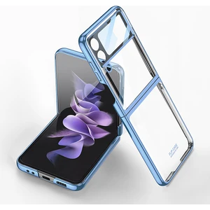 Samsung Galaxy Z Flip 4 Uyumlu Kılıf Renkli Kenarlı Kamera Korumalı Şeffaf Kıpta Kapak