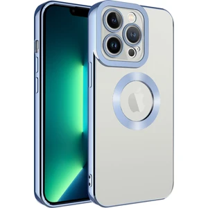 Apple Iphone 14 Pro Max Kılıf Renkli Kenarlı Parlak Logosu Açık Omega Silikon