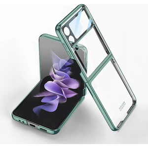 Samsung Galaxy Z Flip 4 Uyumlu Kılıf Renkli Kenarlı Kamera Korumalı Şeffaf Kıpta Kapak