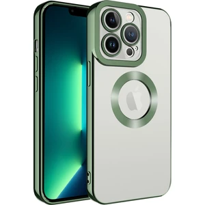Apple iPhone 13 Pro Max Kılıf Renkli Kenarlı Parlak Logosu Açık Omega Silikon