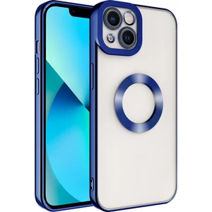 Apple iPhone 13 Kılıf Renkli Kenarlı Parlak Logosu Açık Omega Silikon