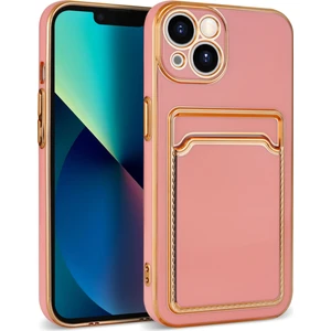 Apple iPhone 13 Kılıf Kart Koymalı Parlak Bark Silikon