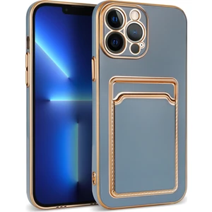 Apple iPhone 13 Pro Max Kılıf Kart Koymalı Parlak Bark Silikon