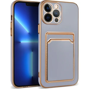 Apple iPhone 13 Pro Max Kılıf Kart Koymalı Parlak Bark Silikon