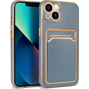 Apple iPhone 13 Kılıf Kart Koymalı Parlak Bark Silikon