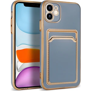 Apple iPhone 11 Kılıf Kart Koymalı Parlak Bark Silikon