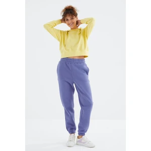 Tommy Life Açık Eflatun Yüksek Bel Rahat Form Basic Jogger Kadın Eşofman Alt - 94624