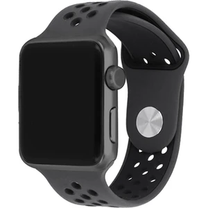 Apple Watch Ultra 49 mm Için Delikli Renkli Spor Silikon Kordon-Kayış Siyah