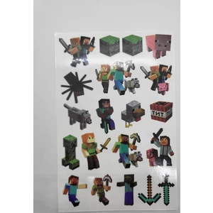 Minecraft Alex, Blaze, Ender Dragon, Enderman, Steve Geçici Dövme