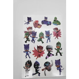 Pj Masks Kedi Çocuk, Kertenkele, Baykuş Kız, Romeo, Ay Kızı Geçici Dövme