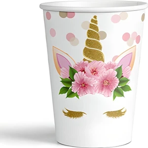 Çıtı Pıtı Store 8'li Karton Bardak Çiçekli Unicorn