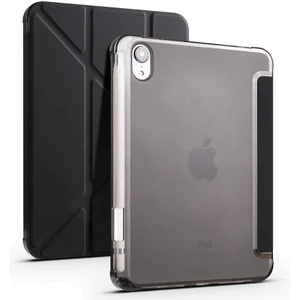 Case 4U Apple iPad Air 4 / 5 10.9 2022 Kılıf Kalem Bölmeli Tri Folding Smart Standlı Pu Deri Arkası Yumuşak Silikon 360 Tam Koruma Siyah