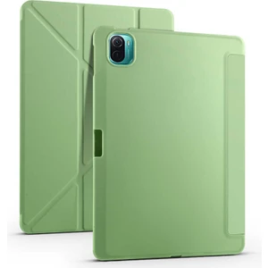 Case 4U Xiaomi Mi Pad 5 Kılıf Kalem Bölmeli Tri Folding Smart Standlı Pu Deri Arkası Yumuşak Silikon 360 Tam Koruma Açık Yeşil