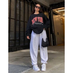 Kadın Jogger Oversize Bol Kalıp Eşofman Altı Battal Boy Büyük Beden Eşofman Altı Paçası Lastikli
