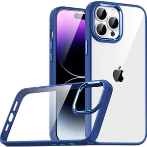 Kny Apple Iphone 14 Pro Max Kılıf Silikon Kenarlı Arkası Şeffaf Sert Flora Kapak