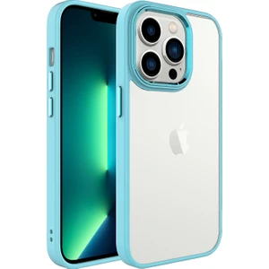 Kny Apple Iphone 14 Pro Max Kılıf Silikon Kenarlı Renkli Sert Krom Kapak