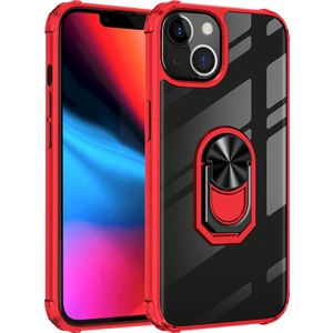 Kny Apple iphone 13 Mini Kılıf Silikon Kenarlı Yüzüklü Manyetik Mola Kapak