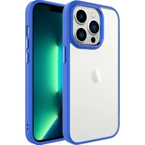 Kny Apple Iphone 14 Pro Max Kılıf Silikon Kenarlı Renkli Sert Krom Kapak