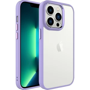 Kny Apple Iphone 14 Pro Max Kılıf Silikon Kenarlı Renkli Sert Krom Kapak
