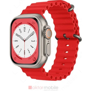 Apple Watch Ultra 49 mm Uyumlu Silikon Kordon Ocean Kordon Silindirik Kayış