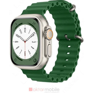 Apple Watch Ultra 49 mm Uyumlu Silikon Kordon Ocean Kordon Silindirik Kayış