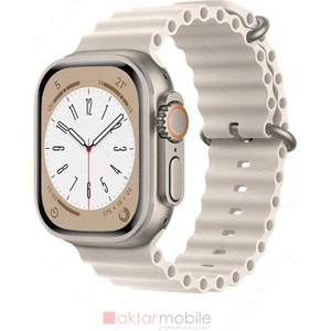 Apple Watch Ultra 49 mm Uyumlu Silikon Kordon Ocean Kordon Silindirik Kayış
