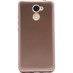Huawei Y7 Kılıf Premier Silikon Kılıf Mat Kılıf Gold