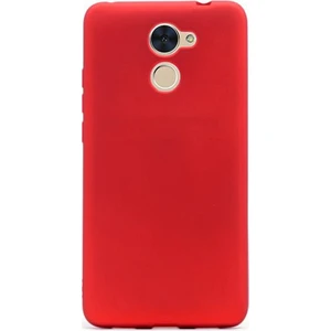 Huawei Y7 Kılıf Premier Silikon Kılıf Mat Kılıf Kırmızı