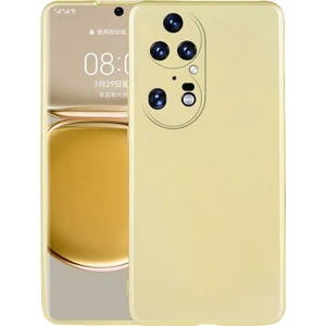 Huawei P50 Pro Kılıf Kamera Korumalı Premier Mat Silikon + Full Ekran Koruyucu Gold